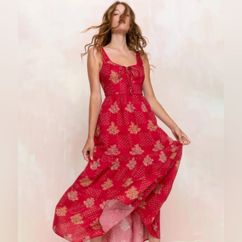 RARE Christy Dawn Adele Dress in Crimson Bouquet